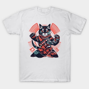 Vector style edo cat  t-shirt T-Shirt